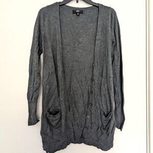Charcoal Grey Mossimo Long Sleeve Cardigan Sweater, WS